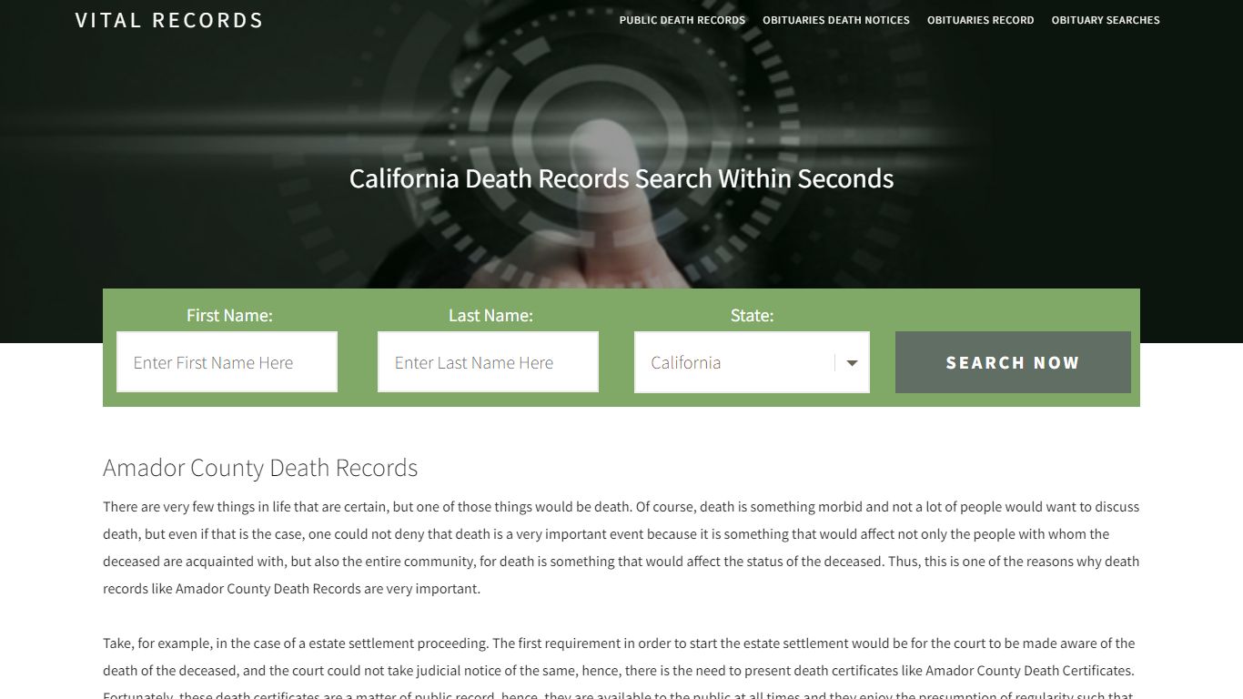 Amador County Death Records |Enter Name and Search|14 Days ...